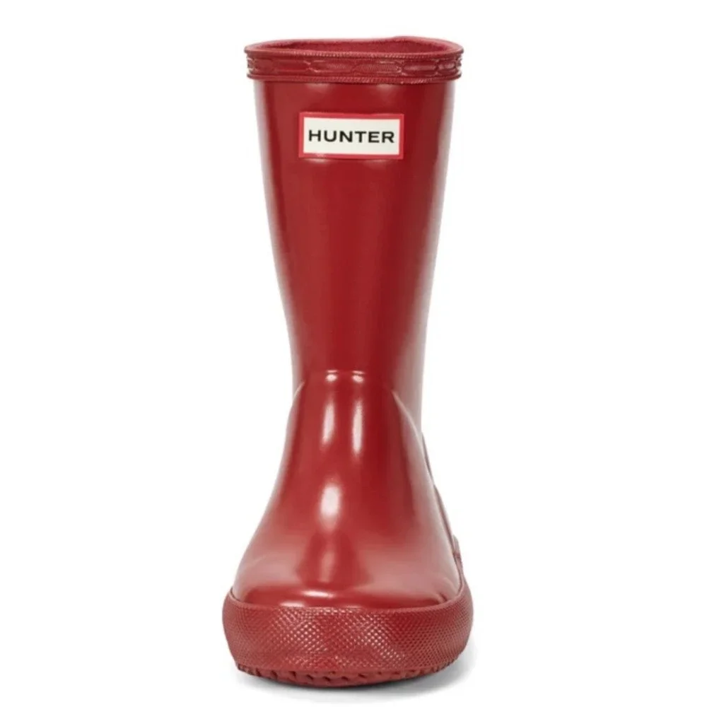 Hunter First Classic Military Red Waterproof Rubber Rain Boots Kids Unisex US 11